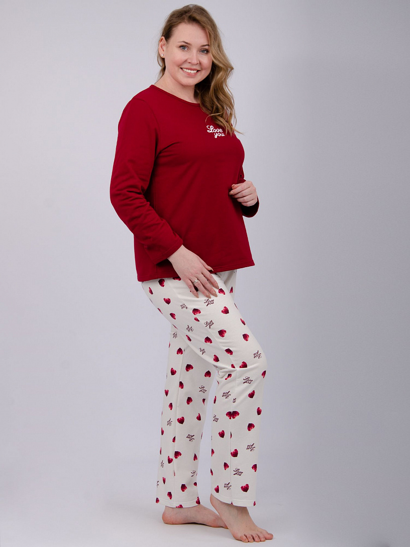 Пижама, домашний костюм ДК-128-красный